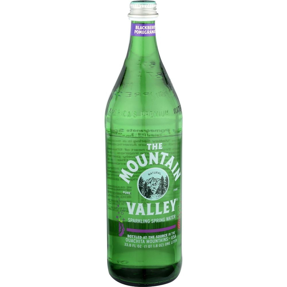 The Mountain Valley Blackberry Pomegranate Sparkling Water, 1 Liter -- 12 per Case.