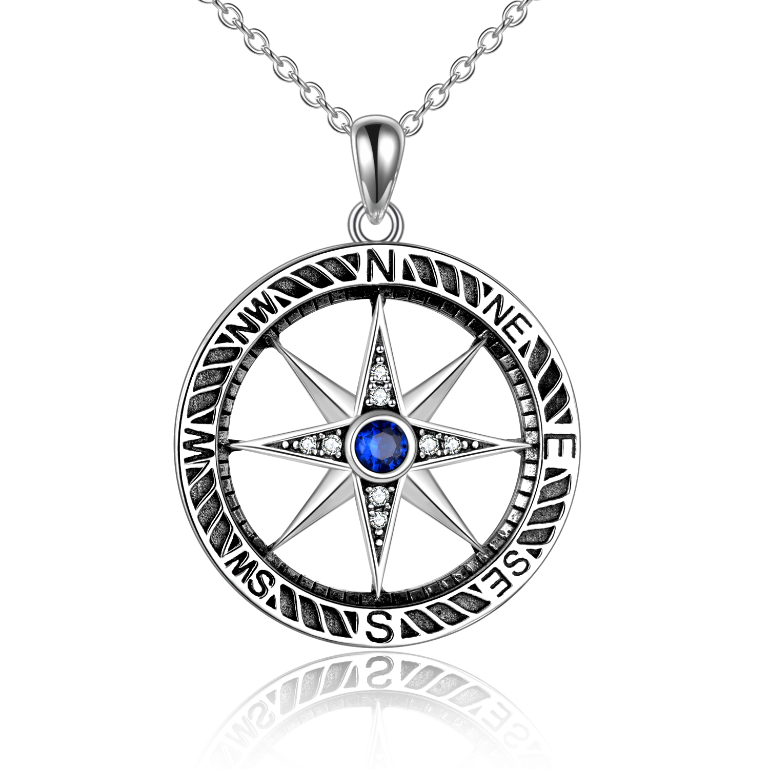Compass Necklace Sterling Silver Celtic Knot Compass Graduation