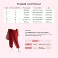 thumbnail image 7 of YiZYiF Kids Girls Chiffon Flowy Modern Dance Pants Belly Dancewear Arabic Princess Wide Leg Trousers White 6, 7 of 7