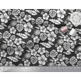 thumbnail image 2 of Soimoi Black Cotton Duck Fabric Monstera Leaf & Floral Print Sewing Fabric Yard 42 Inch Wide, 2 of 3