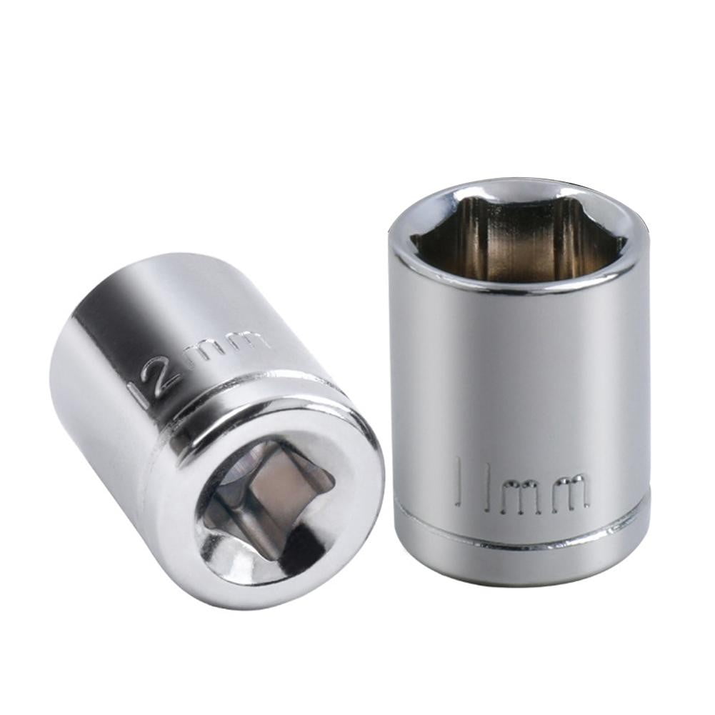 9Pcs 1/4 Inch Drive 5-13Mm Hex Bit Metric Socket Wrench Head Nut