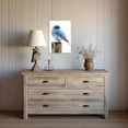 thumbnail image 4 of ZHONGYUTONG Blue Bird Wall Art Canvas Bird Pictures Wall Decor White and Blue Sparrow Painting for Bathroom Bedroom Decor Framed (12.00" x 18.00"), 4 of 5