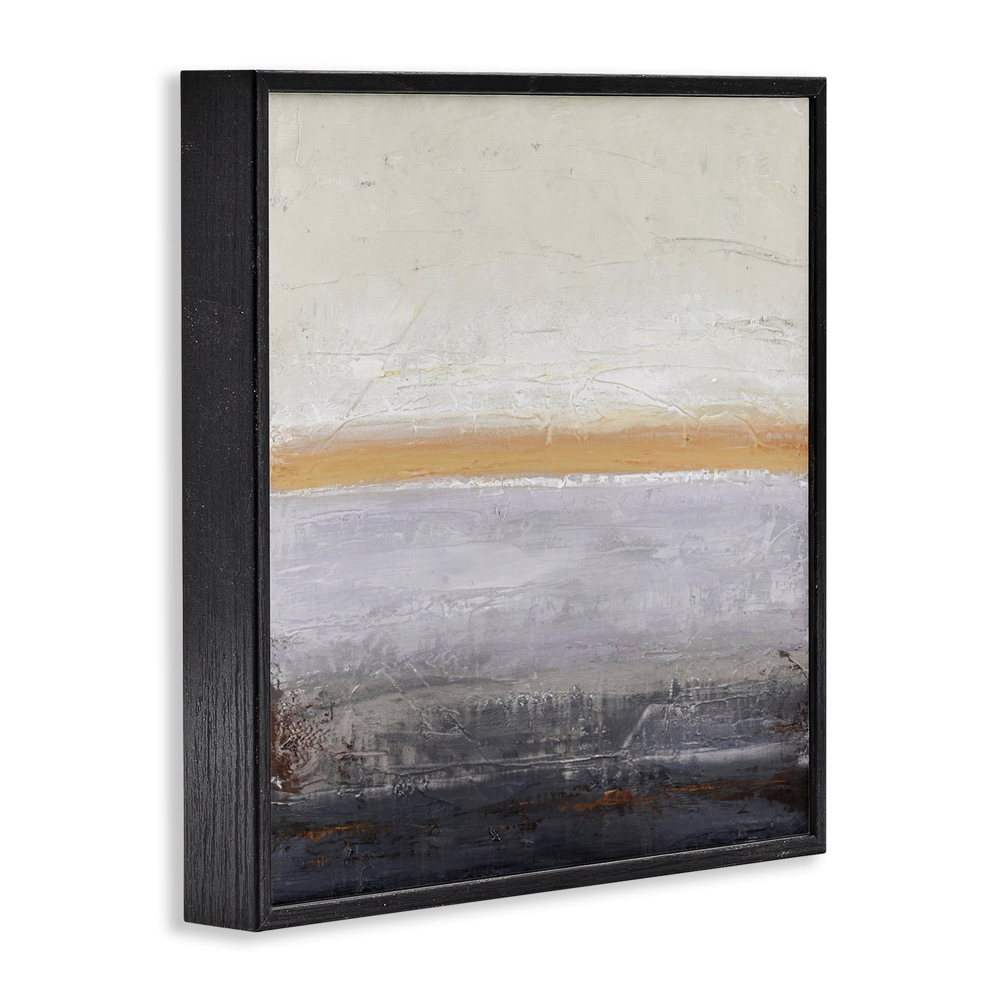 Warm Peachy Horizon Black Framed Giclee Art, design by Design Fabrikken