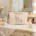 thumbnail image 6 of Kumdkd Easter Bunny Makeup Bag - 9.8x6.7in Foldable Travel Organizer with Anti-Skid Zipper, Portable Storage Pouch for Cosmetics, Accessories & Holiday Decor, 6 of 7