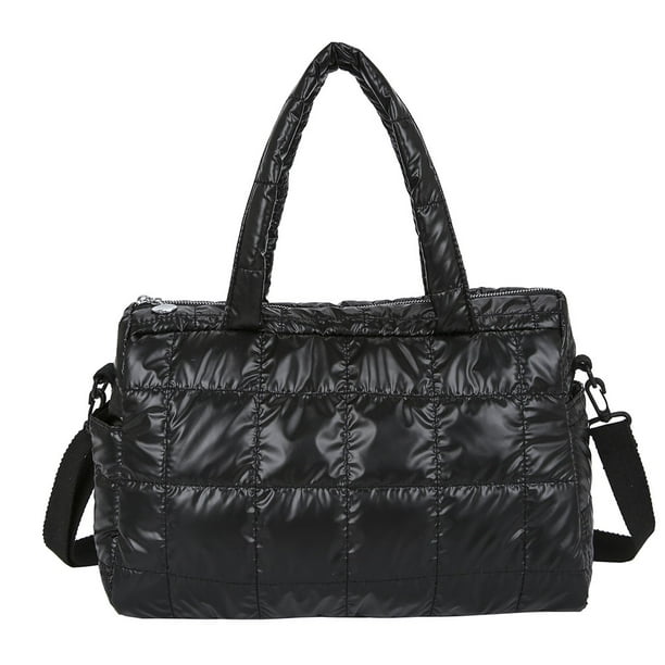 Sywqhk Bolso Bandolera De Nailon Para Mujer, Bolso De Hombro Con Entramado Acolchado A La Moda (Negro) Sywqhk Para estrenar