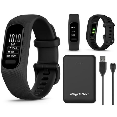 Garmin vivosmart 5 Fitness Tracker Bundle with Heart Rate Monitor Sleep Tracking Black Smart Wristband