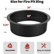 31 Inch Inner Round Fire Pit Ring Insert for Outside Wood Burning