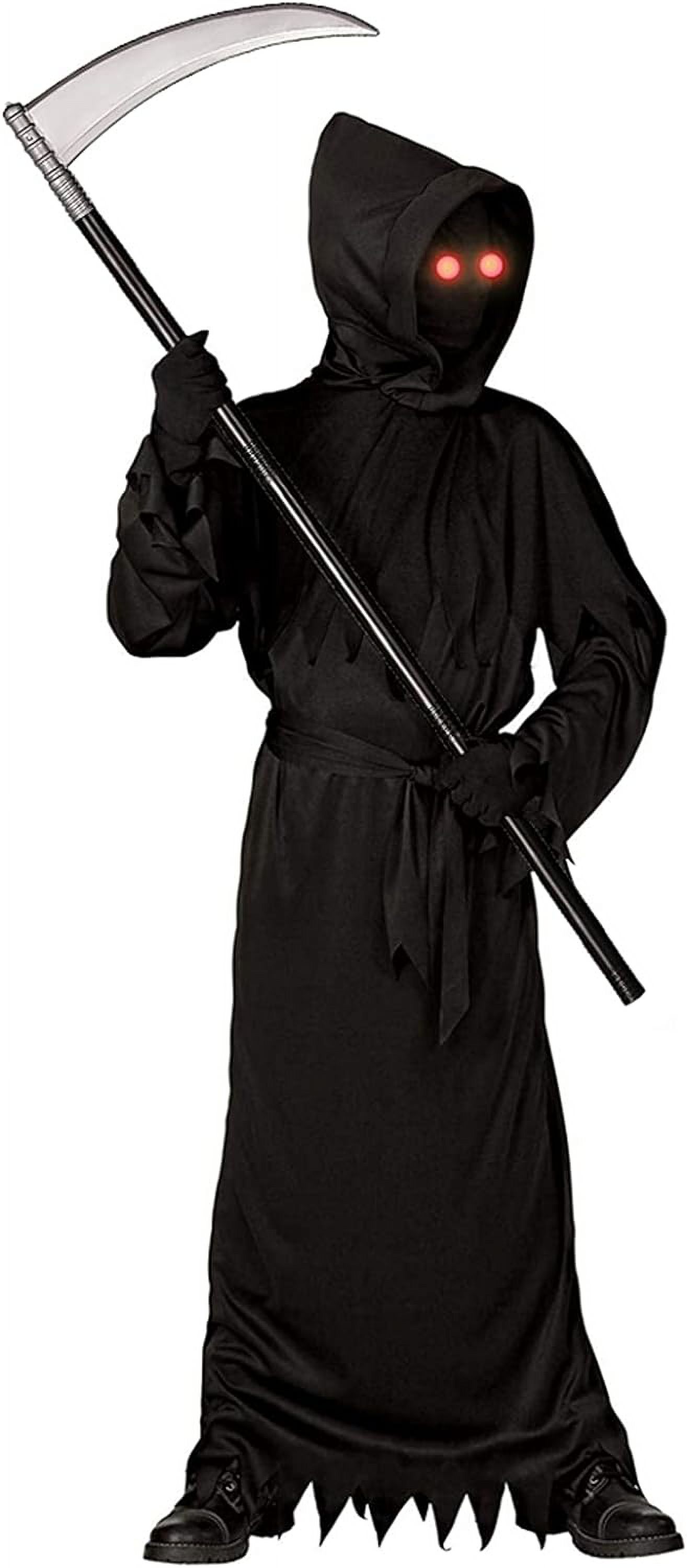 Sefiry Adult Grim Reaper Costume with Glowing Red Eyes photo 2