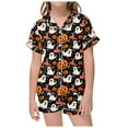 thumbnail image 1 of WEAIXIMIUNG Ensemble 2 Pcs Pyjamas pour Enfants Imprimé Graphique Chemise à Manches Courtes à Boutons et Shorts Ensemble de Pyjama 4-5 Ans, 1 of 5
