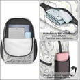 thumbnail image 4 of Football and Tennisball White Pattern 17" Waterproof Oxford School Backpacks for Teens, S-Shape Padded Straps, for School, Travel, Hiking, Camping, 4 of 5