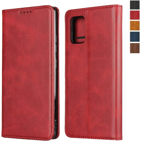 Galaxy A71 5G Wallet Case,Premium PU Leather Flip Folio Case with Card Slot,Stand Holder and Magnetic Closure [Not Fit A71 4G 2019 Version ] Case for Samsung Galaxy A71 5G 2020,6.5" Red