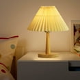 thumbnail image 7 of OEFNTAC Desk Lamp Table Lamp Lamps Table Lamp for Bedroom Infinitely Dimmable Nightstand Lamp with Umbellate Flaxen Fabric Shade for Living Room Office Dorm Solid Wood LED Bulb Included, 7 of 7