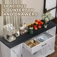 thumbnail image 5 of HAUXITIO White Buffet Cabinet with Drawer & Adjustable Shelves, Modern Coffee Bar Station for Kitchen, Pantry Storage Sideboard, 5 of 7