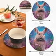 thumbnail image 3 of SKYSONIC 2Pcs Watercolor Cute Fatter Bunny Pot Holders Trivets, Flowers Easter Cotton Thread Weave Trivet Heat Resistant Mats Pot Teapot Protection Table Decorative, 3 of 7