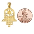 thumbnail image 2 of 14K Yellow Gold Hamsa Hand with Star of David Pendant, 2 of 4