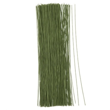 300 Pieces Green 18 Gauge Floral Wire Stems for DIY Crafts, Artificial Flower Arrangements (16 In)