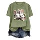 thumbnail image 4 of Tops de Cuello Alto para las Mujeres Amante Impreso Camiseta Cuello Redondo Manga Corta, Poliéster Spandex, 4 of 7