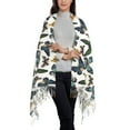 thumbnail image 3 of Cauagu Watercolor Butterflies Print Women Wrap Shawl tassels Scarves Retro Scarf 77.6"X28.3", 3 of 8