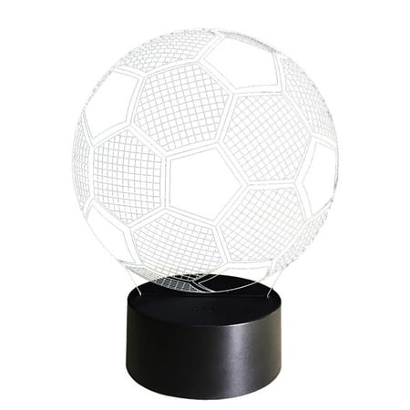 

Linjieee Outdoor Metal Sculpture Creative LED Table Lamp Football Gift 3D Acrylic Night Light USB Powered Stereoscopic Bedhead Light