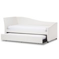 thumbnail image 3 of Hawthorne Collections Lit de Repos Double en Simili Cuir Moderne en Blanc, 3 of 4