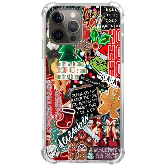 Winter Collage Case Compatible with iPhone 14 Pro Max,Unique Art Design TPU Bumper Cover Case