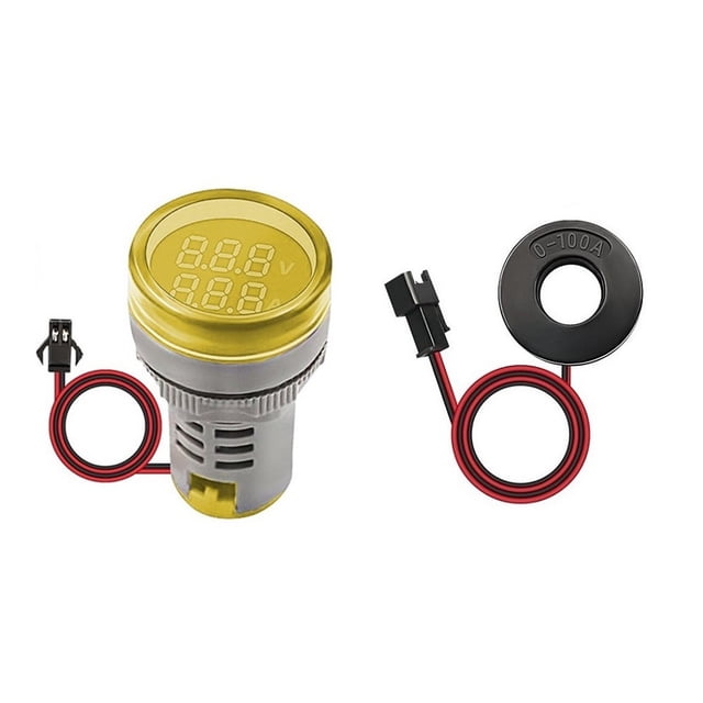 3Pcs Volt Amp Meter Ac 60-500V 100A Voltage Current Monitor Digital Led Display Yellow
