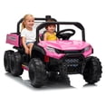 thumbnail image 1 of CazToi 24V 4WD Kids Dump Truck Remote Control All Terrain 2 Seater Ride On Car, 1 of 8