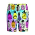 thumbnail image 4 of Naloa Graffiti Pineapples Men's Short Pajama Pants, Lounge Comfort Shorts with Elasticized Waistband and Side Pockets - Medium, 4 of 9