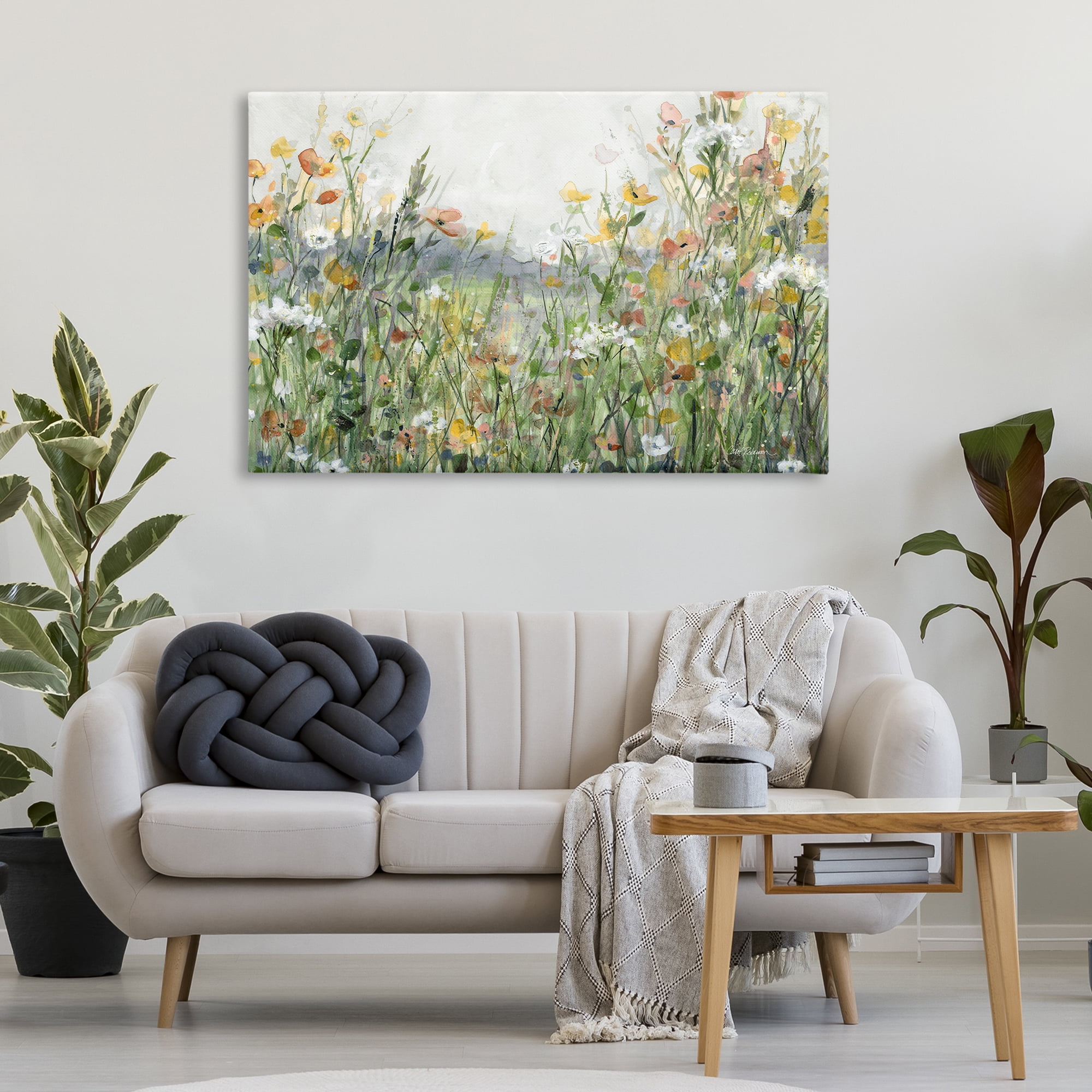 Stupell Industries Quiet Natural Meadow Landscape Painting Gallery Wrapped Canvas Art Print Wall Art, 45 x 30