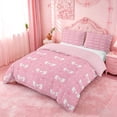 thumbnail image 2 of meiyoeat Pink Bowknot Bedding For Girls,Cute Loves Pattern Duvet Cover Full For Women,Pink Reversible,3pcs(No Comforter), 2 of 6