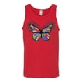 thumbnail image 2 of Wild Bobby, Colorful Butterfly Oh Butterfly On Whispering Wings Animal Lover Mens Graphic Tank Top, Red, Large, 2 of 3