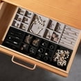 thumbnail image 7 of FacoFaco Stackable Rectangular Jewelry Organizer, 2 Small 6 Grid Trays, Velvet, Beige, 7 of 7
