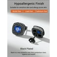 thumbnail image 4 of Pendiente de tuerca de plata esterlina PROSTEEL Zafiro Negro, 4 of 6