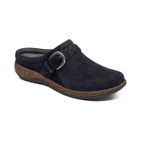 

Aetrex Women s Libby Slip On Comfort Leather Orthopedic Clog Slippers for Women