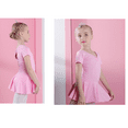 thumbnail image 5 of Girls Ballet Leotards Short Sleeve Back Bowknot Dance Leotards for Gymnastics, 5 of 6