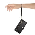 thumbnail image 6 of For Samsung Galaxy A26 5G / A16 / A17 4G 6.7-inch Wallet Case for Women Men Multi-Card Slots Zipper Pocket Lanyard Strap Wristlet Leather Phone Case,Black, 6 of 7