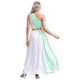 thumbnail image 2 of CHICTRY Women Greek Toga Roman Hero Queen Tunic One Shoulder Ruffles Maxi Gown Dress Mint Green S, 2 of 6