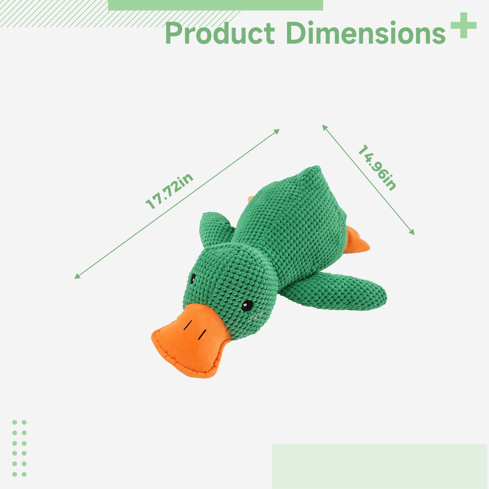 Large Plush Dog Toy,Duck Design with Squeaker,Durable Chew Resistant for Aggressive Chewers,Interactive Play and Comfort,15 x 18 Inches