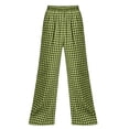 thumbnail image 6 of Women's Casual Plaid Pants With Elastic Waist And Pockets For A Loose Straight Leg Fit, 6 of 7