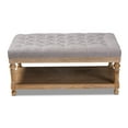 thumbnail image 3 of Baxton Studio Lindsey Modern and Rustic Grey Linen Fabric Upholstered and Greywashed Wood Cocktail Ottoman, 3 of 8