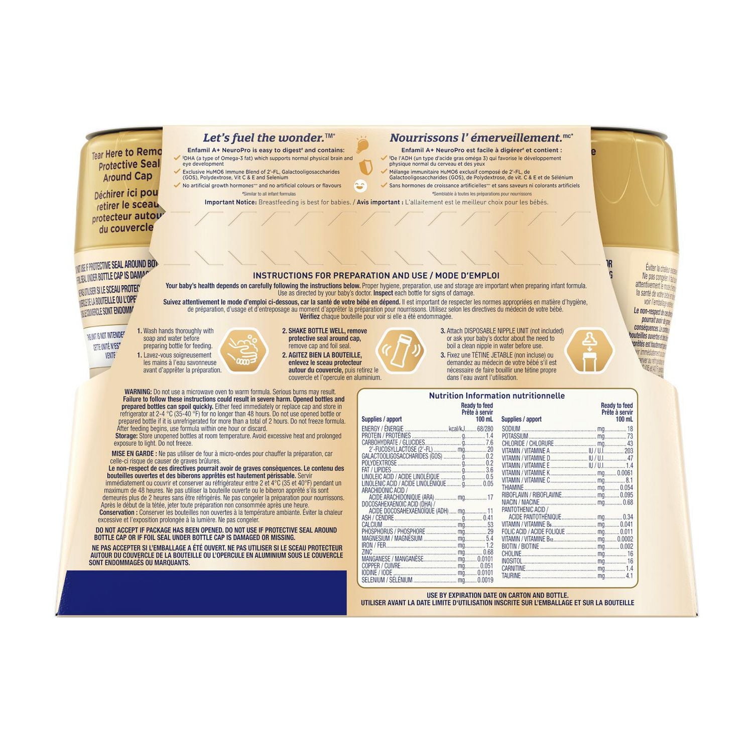 NeuroPro™, Baby Formula, 0-12 months, Ready to Feed Bottles,  237mL x 6ct, 237ml x 6ct