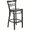 Walnut Wood Seat/Black Metal Frame, variant on Flash Furniture HERCULES Series Black Two-Slat Ladder Back Metal Restaurant Barstool - Black Vinyl Seat