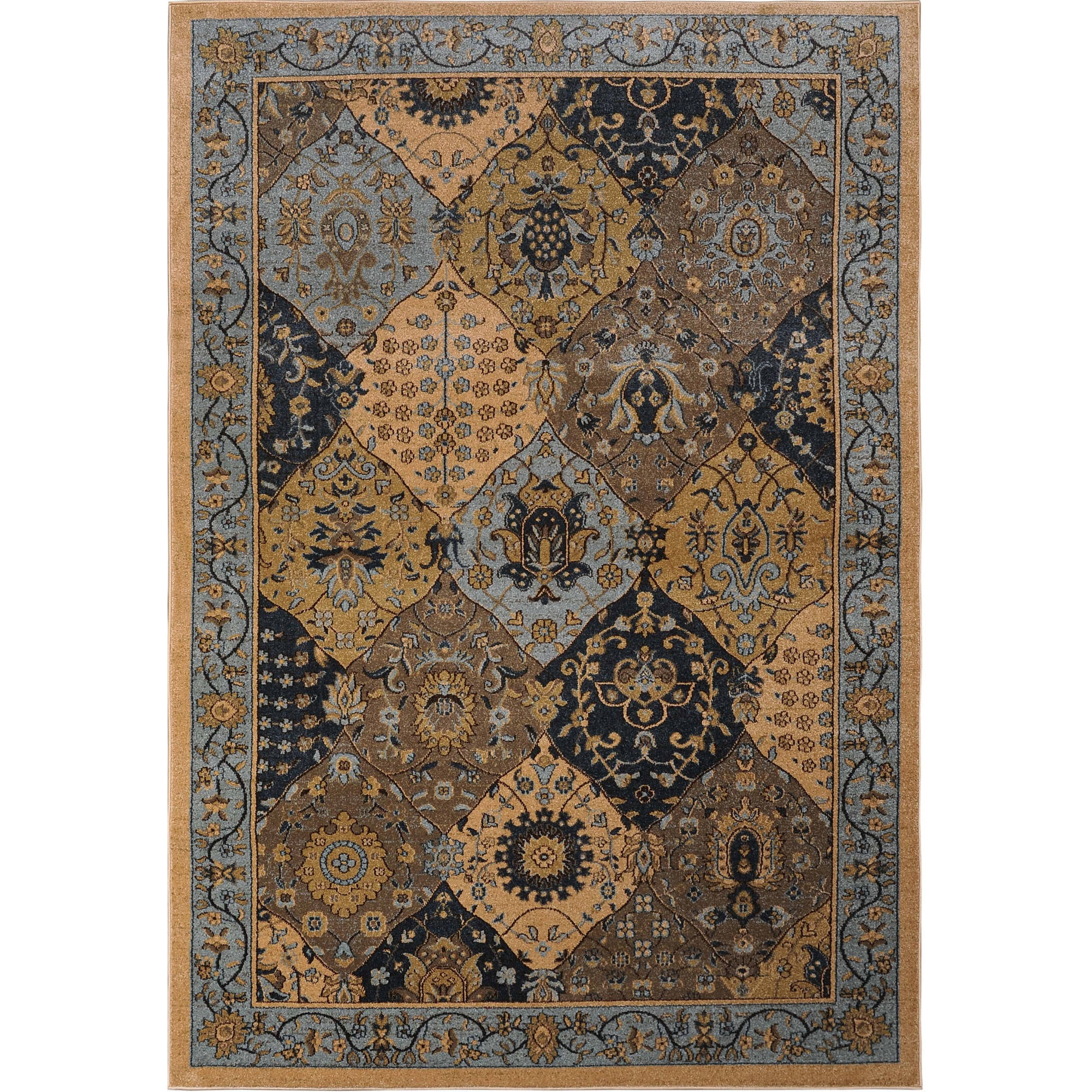 Home Dynamix Antiqua Collection Brown/Cream 7'8 by 10'2 Area Rug