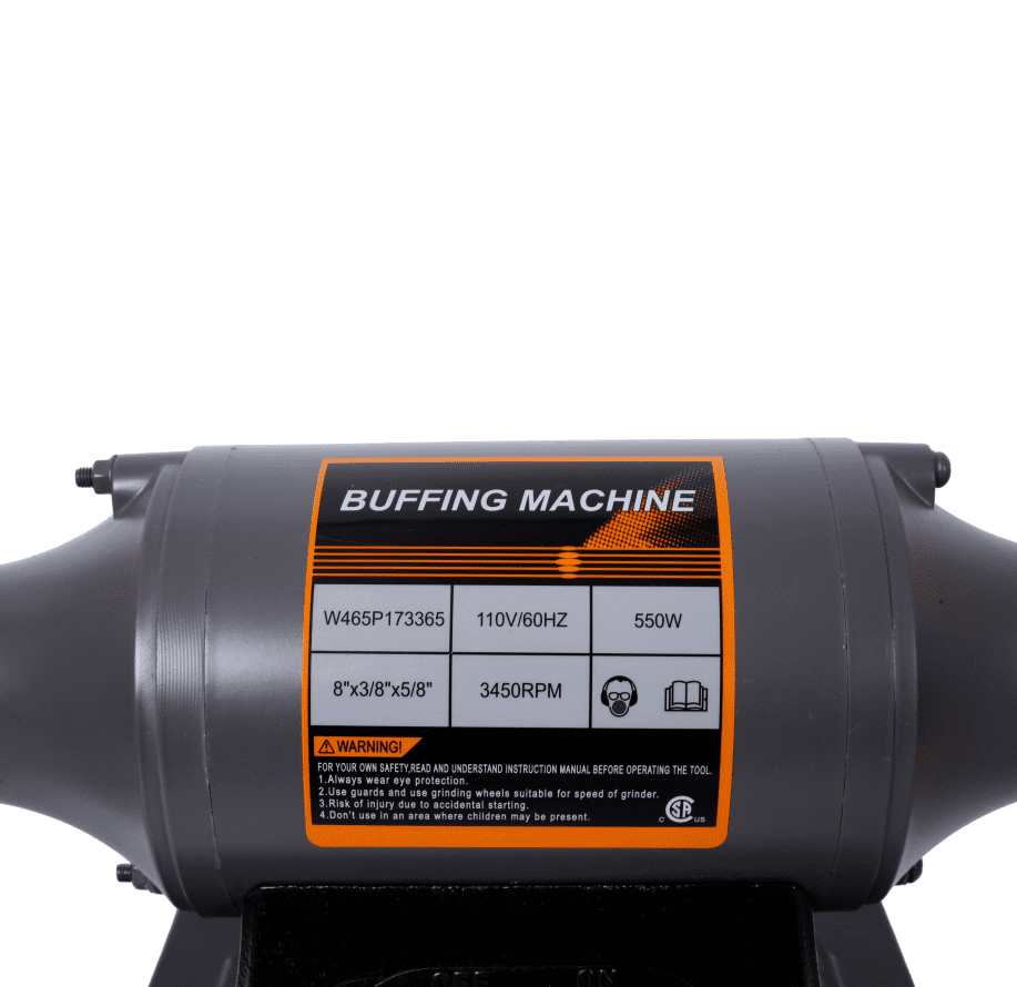 8-Inch Electric Bench Buffer Polisher, 80-Ply Wheels, Ideal for Metal Jewelry Wood