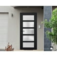 thumbnail image 2 of Front Exterior Prehung Metal-Plastic Door Frosted Glass / Manux 8002 Matte Black / Office Commercial and Residential Doors Entrance Patio Garage 36" x 80" Right-hand Inswing, 2 of 5
