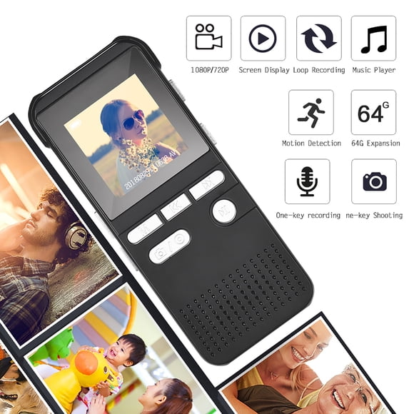 E830 1080P HD Multi-Functional Device: Portable Video Recorder, Voice Recorder & MP3 Player with 1.4" LCD Screen, Motion Detection, Loop Recording, 64GB TF Card Support (Card Not Included) – Ideal
