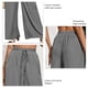 thumbnail image 4 of Pantalones de mujer Pierna ancha Cordón Cintura alta Color puro Transpirable Pantalones largos sueltos Gris XXL, 4 of 5