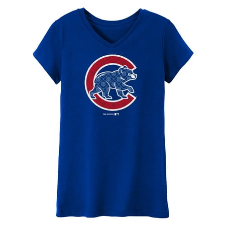 - MLB Chicago CUBS TEE Short Sleeve Girls 50% Cotton 50% Polyester Team Color 7 - 16