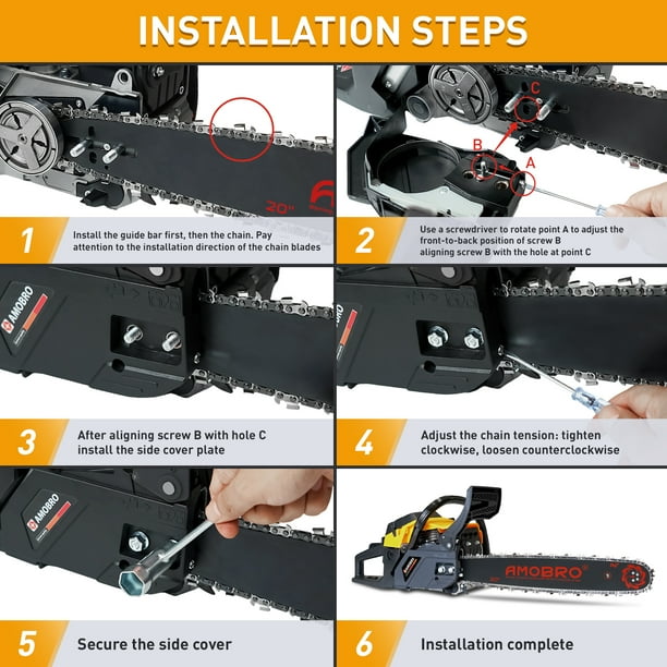 Amobro TimberMaster 20-Inch 58CC 3.4HP Gas Chainsaw with Auto-Lube Amobro TimberMaster 20-Inch 58CC 3.4HP Gas Chainsaw with Auto-Lube