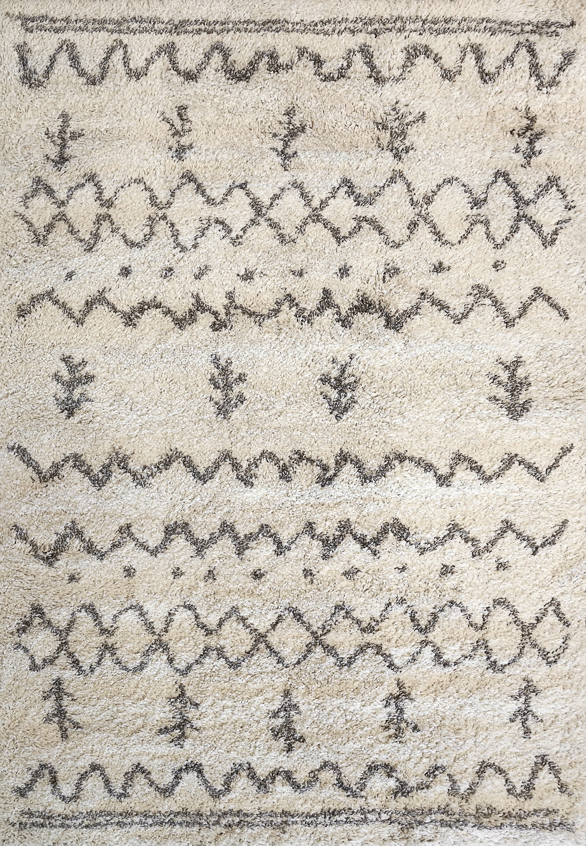 Dynamic Rugs Abyss Ivory/Grey 5X7 Moroccan Shag Area Rug - Walmart.com